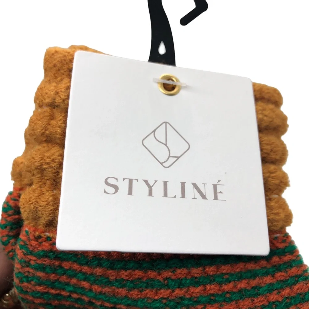 STYLINE Smart Touch Rum, Green, Mustard Pattern Gloves -OS fits up to Large